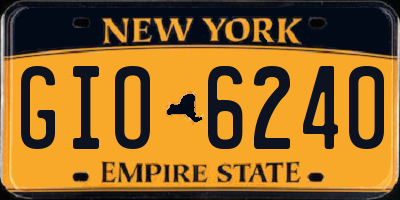 NY license plate GIO6240