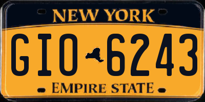 NY license plate GIO6243