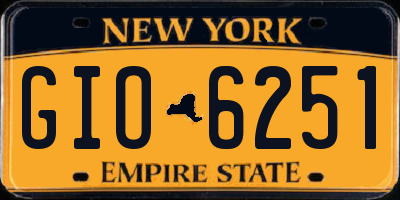 NY license plate GIO6251