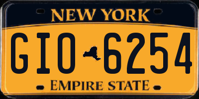 NY license plate GIO6254