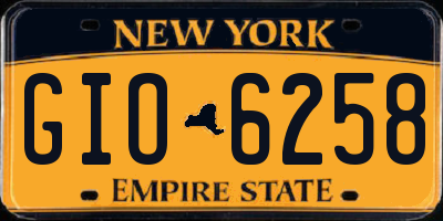 NY license plate GIO6258