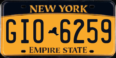 NY license plate GIO6259