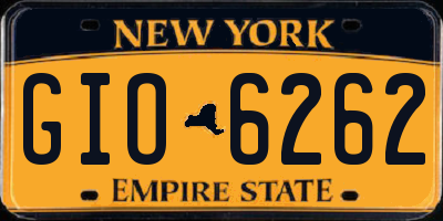 NY license plate GIO6262