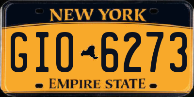 NY license plate GIO6273