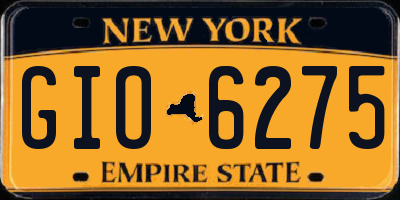 NY license plate GIO6275