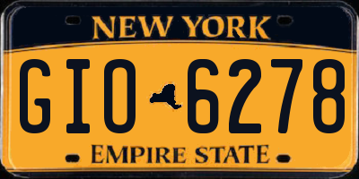 NY license plate GIO6278