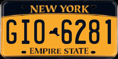 NY license plate GIO6281