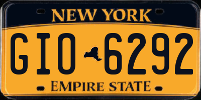 NY license plate GIO6292