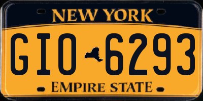 NY license plate GIO6293