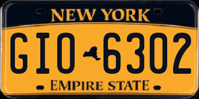 NY license plate GIO6302