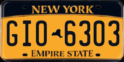 NY license plate GIO6303