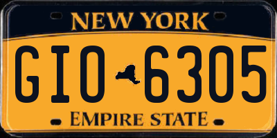 NY license plate GIO6305