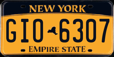 NY license plate GIO6307