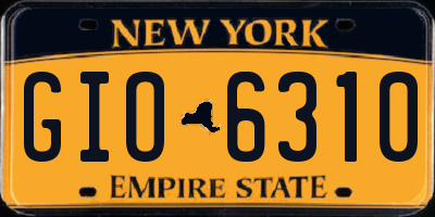 NY license plate GIO6310