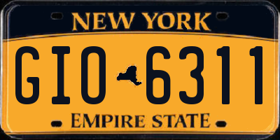 NY license plate GIO6311