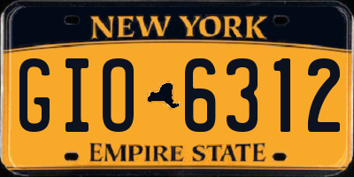 NY license plate GIO6312