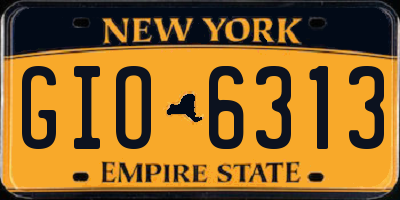 NY license plate GIO6313