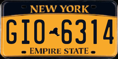NY license plate GIO6314