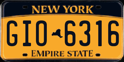 NY license plate GIO6316