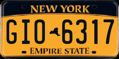 NY license plate GIO6317