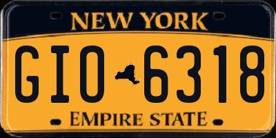 NY license plate GIO6318
