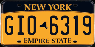 NY license plate GIO6319