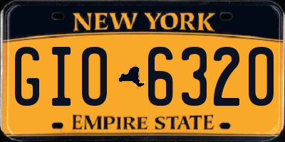 NY license plate GIO6320