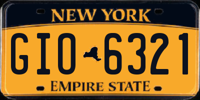 NY license plate GIO6321