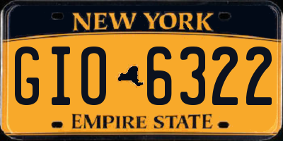 NY license plate GIO6322