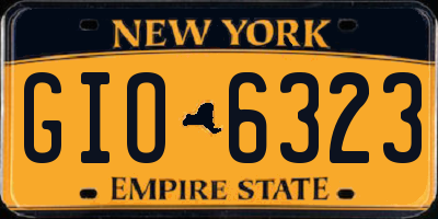 NY license plate GIO6323