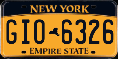 NY license plate GIO6326