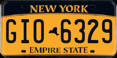 NY license plate GIO6329