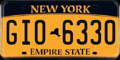 NY license plate GIO6330