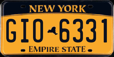 NY license plate GIO6331
