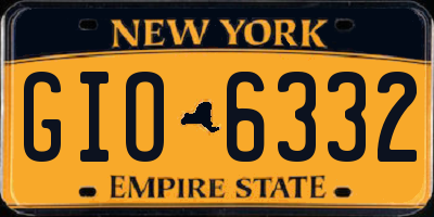 NY license plate GIO6332