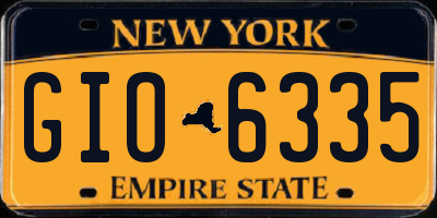 NY license plate GIO6335