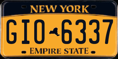 NY license plate GIO6337