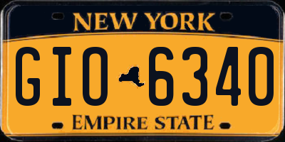 NY license plate GIO6340