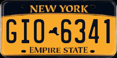 NY license plate GIO6341