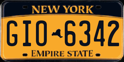 NY license plate GIO6342