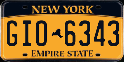 NY license plate GIO6343