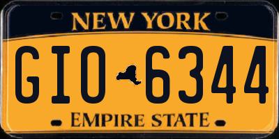 NY license plate GIO6344