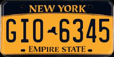 NY license plate GIO6345