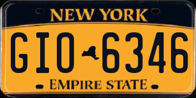 NY license plate GIO6346
