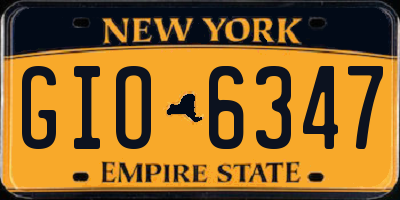 NY license plate GIO6347