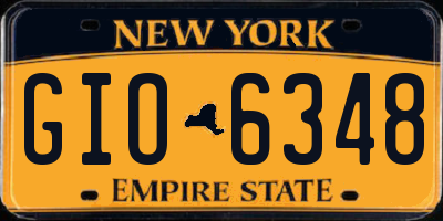 NY license plate GIO6348