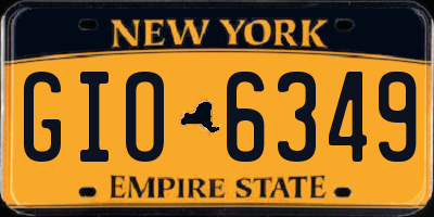 NY license plate GIO6349