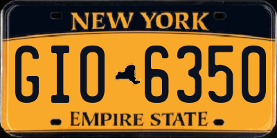 NY license plate GIO6350