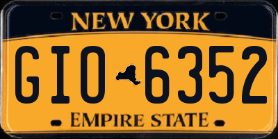NY license plate GIO6352