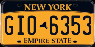 NY license plate GIO6353